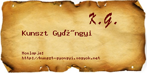 Kunszt Gyöngyi névjegykártya